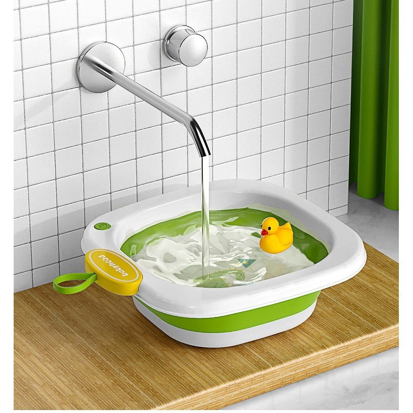 Lavoar pliabil, pentru copii 1-8 ani, model animat, din pp+tpe, 32x29x10 cm, verde [3]