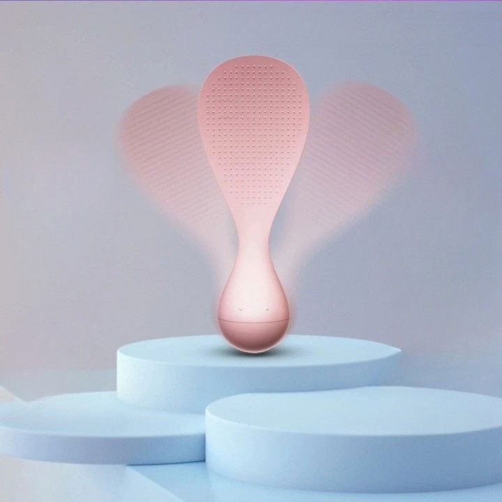 Lingura de orez termorezistenta, roz, cu baza antialunecare, perfecta pentru preparare si servire [2]