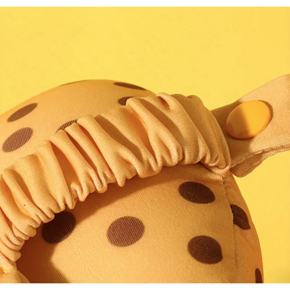 Masca de dormit, 2 in 1, cu tetiera, din particule de spuma si bumbac, model leopard ,portocaliu [12]