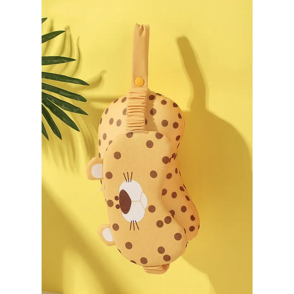 Masca de dormit, 2 in 1, cu tetiera, din particule de spuma si bumbac, model leopard ,portocaliu [16]