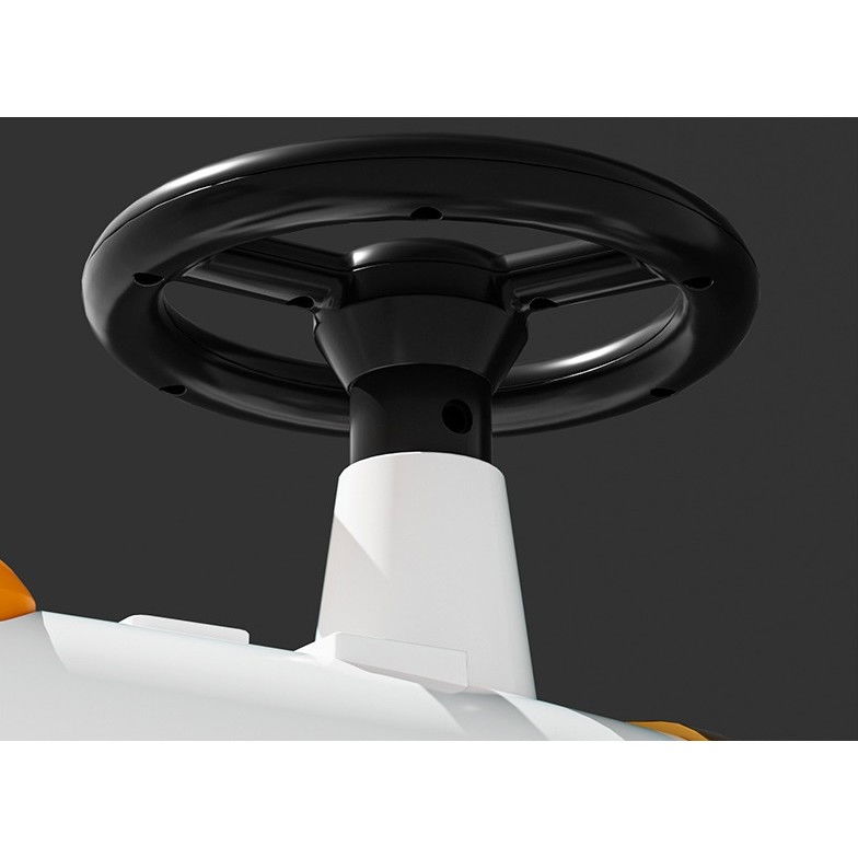 Masinuta electrica  model de epoca, cu acumulator, sistem anti-rasturnare, sistem de lumini si sunet, 1-5 ani, 75 x 36 x 45 cm, alb [9]