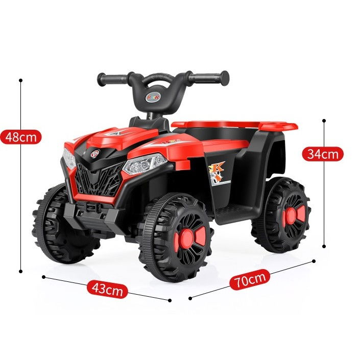 Masinuta electrica  pe 4 roti, tip atv, cu acumulator, sistem anti-rasturnare, sistem de lumini si sunet, 2-5 ani, 70 x 43 x 48 cm, rosu [6]