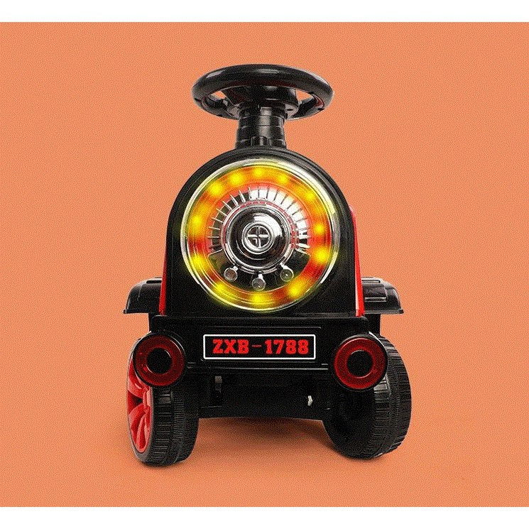 Masinuta electrica  tip trenulet cu vagon detasabil, pentru 2 persoane,cu telecomanda, lumini si sunete, locomotiva cu vapori de abur, 1-6 ani, 46 x 33 x 72 cm, rosu [5]