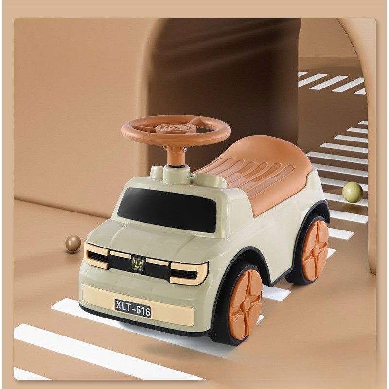 Masinuta ride-on  cu sistem anti-rasturnare, sistem de lumini si muzica, cutie de depozitare, 1-6 ani, 58 x 28 x 37 cm, maro [5]