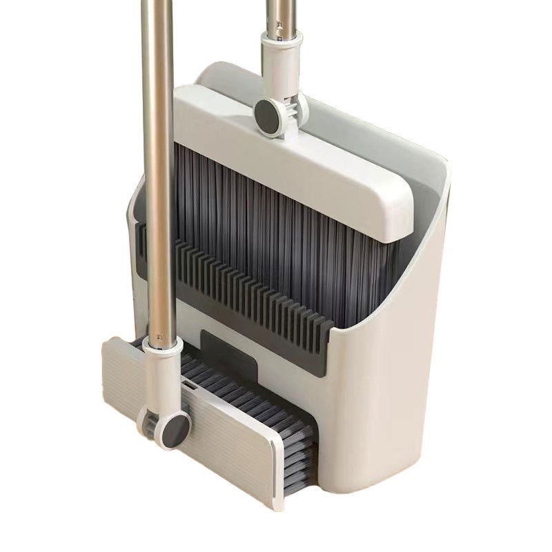 Matura perie si faras cu coada set 3in1, cu dinti de pieptene pentru curatare matura, rotativ, pliabil, detasabil, otel inoxidabil si polipropilena, alb [1]