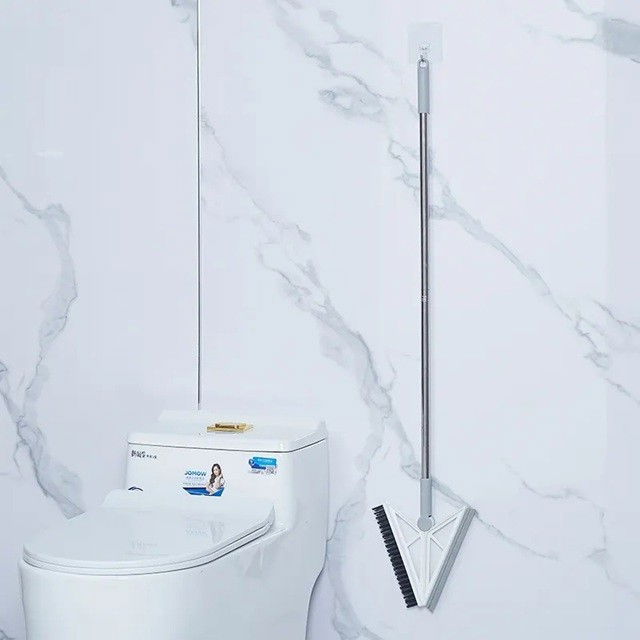 Matura telescopica, cu doua capete - perie/racleta 23 cm, lungime 110 cm, din plastic/otel/silicon, gri [2]