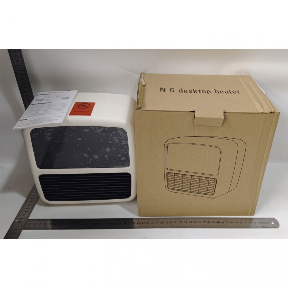 Mini aeroterma portabila, display lcd, flacara tip semineu, 1500w, 2 trepte, oprire automata, 22 x 22 x 15 cm, alb [4]