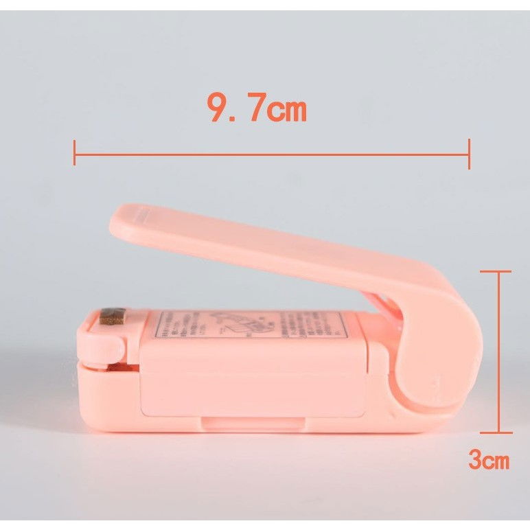 Mini aparat de sigilat pungi cu baterii, etansare prin caldura, spate magnetic, portabil, 9.7x3 cm, roz [5]
