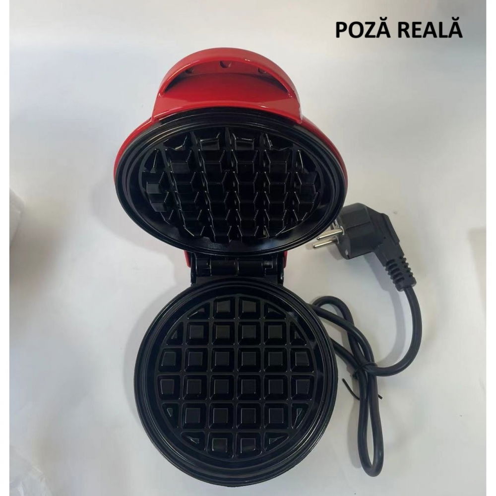 Mini aparat de vafe, multifunctional, pentru casa si calatorii, compact, usor de transportat si depozitat, 18x14.5x9.3 cm, rosu [7]