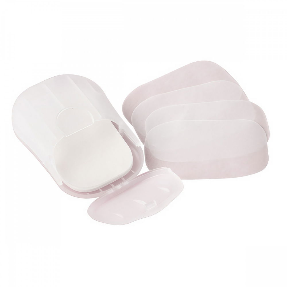 Mini cutie de sapun din hartie, de unica folosinta, portabila, potrivit pentru calatorii, 20 buc, alb [3]