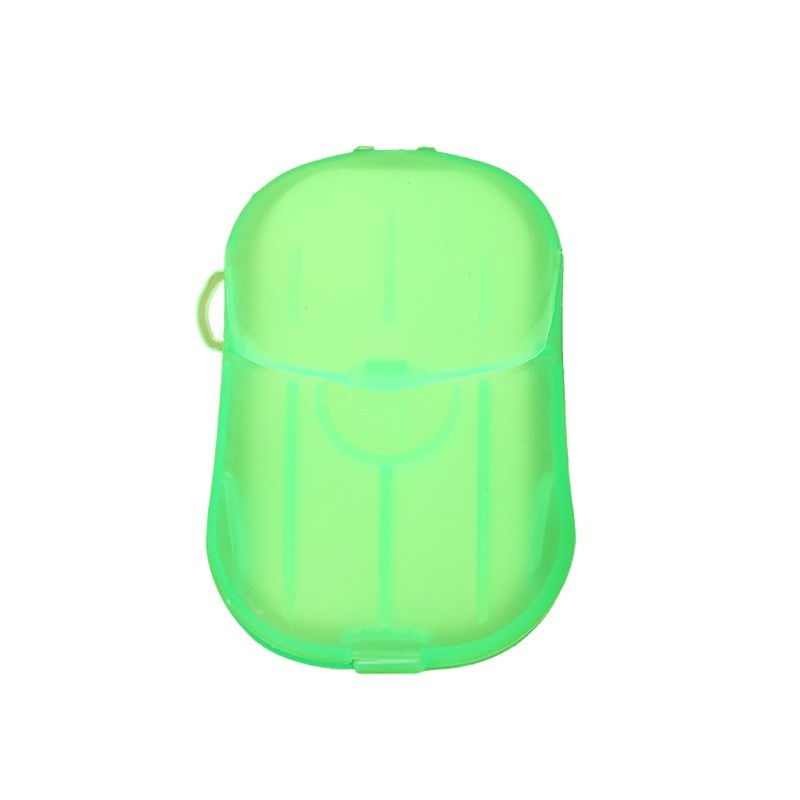 Mini cutie de sapun din hartie, de unica folosinta, portabila, potrivit pentru calatorii, 20 buc, verde [8]