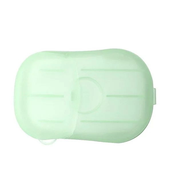 Mini cutie de sapun din hartie, de unica folosinta, portabila, potrivit pentru calatorii, 20 buc, verde [4]