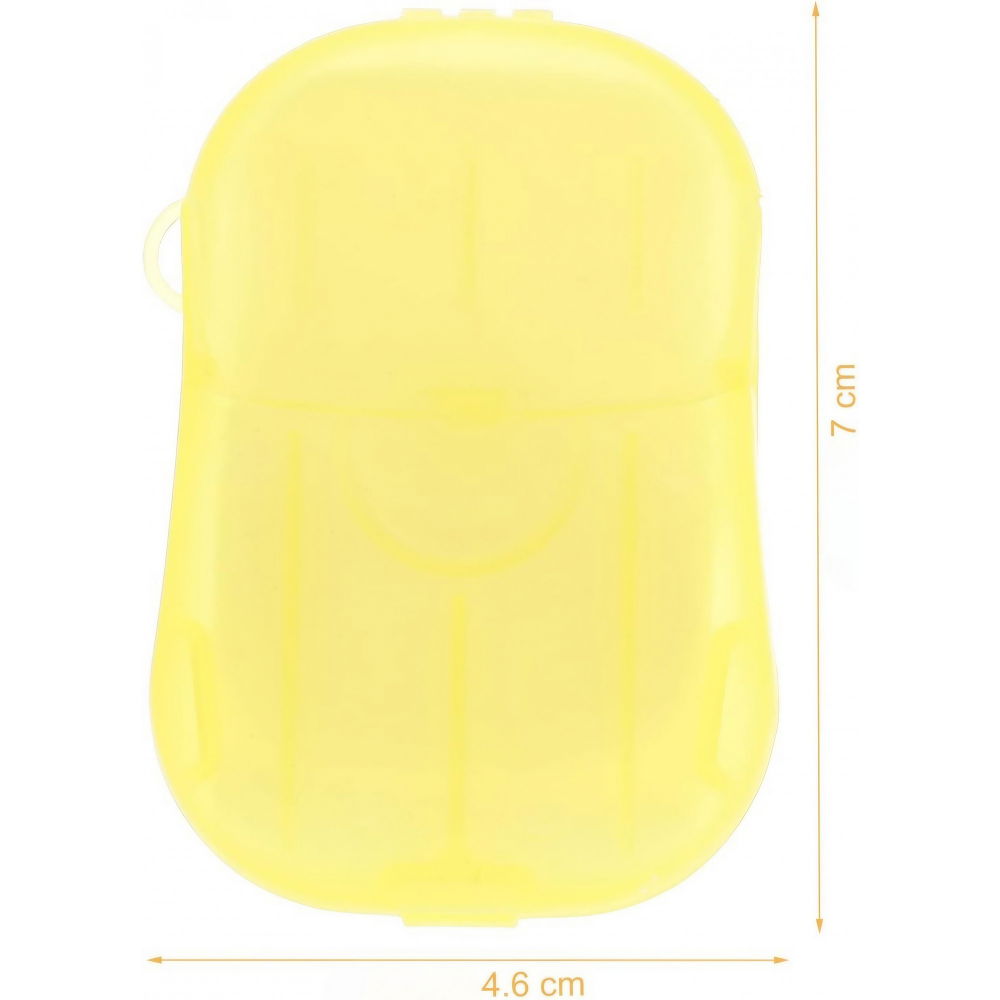 Mini cutie de sapun din hartie, de unica folosinta, portabila, potrivit pentru calatorii, 20 foite, galben [6]