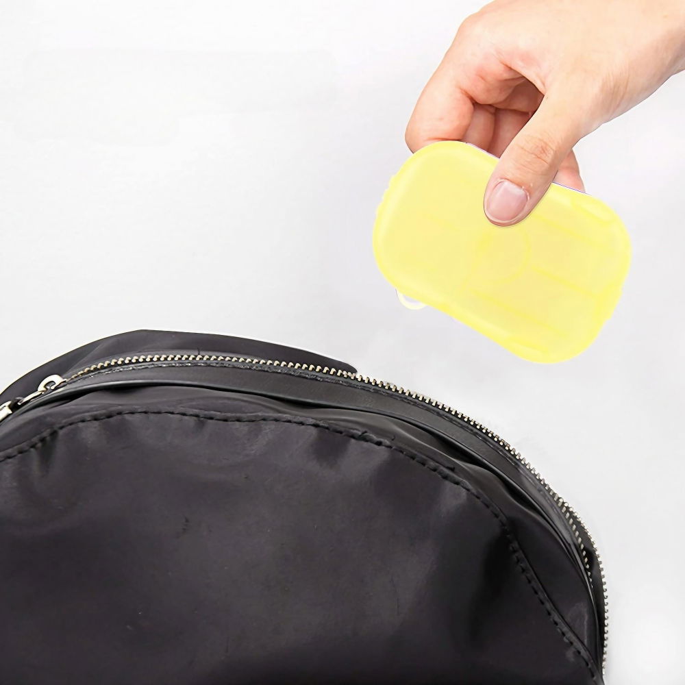 Mini cutie de sapun din hartie, de unica folosinta, portabila, potrivit pentru calatorii, 20 foite, galben [4]