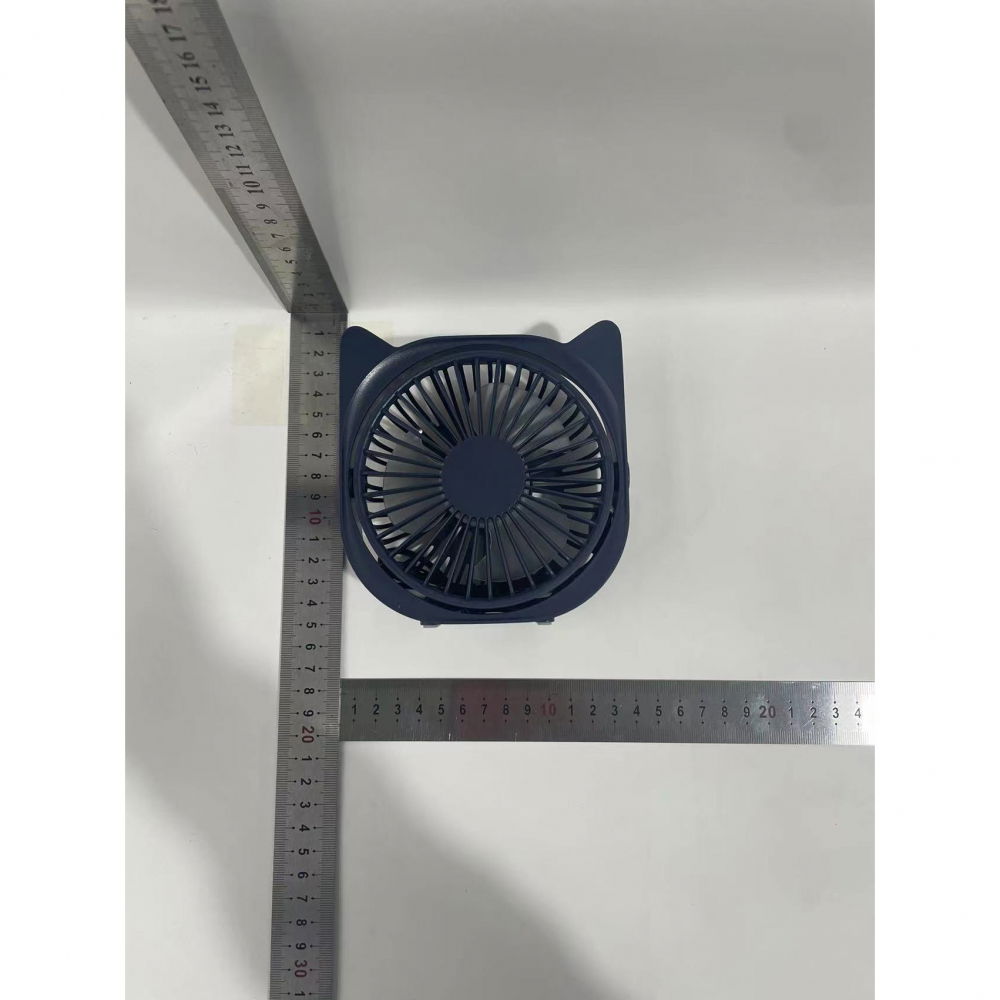 Mini ventilator pentru birou cu usb, rotire 360 grade, 3 viteze, 13.5 x 12,8 cm, albastru [6]
