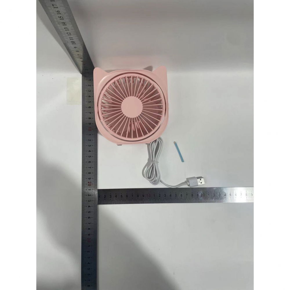 Mini ventilator pentru birou cu usb, rotire 360 grade, 3 viteze, 13.5 x 12,8 cm, roz [6]
