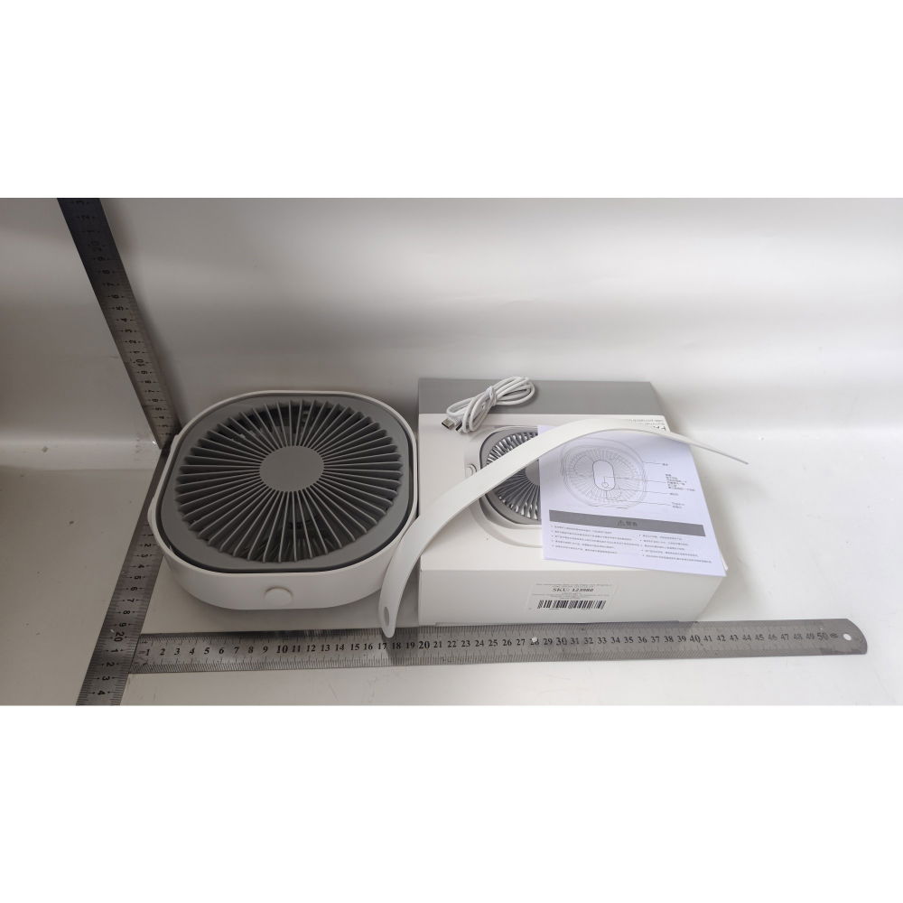 Mini ventilator pentru birou cu usb, rotire 360 grade, 3 viteze, 1500 ma, 13.5 x 12,8, alb [8]