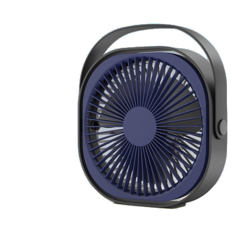 Mini ventilator pentru birou cu usb, rotire 360 grade, 3 viteze, 1500 ma, 13.5 x 12,8, albastru [5]