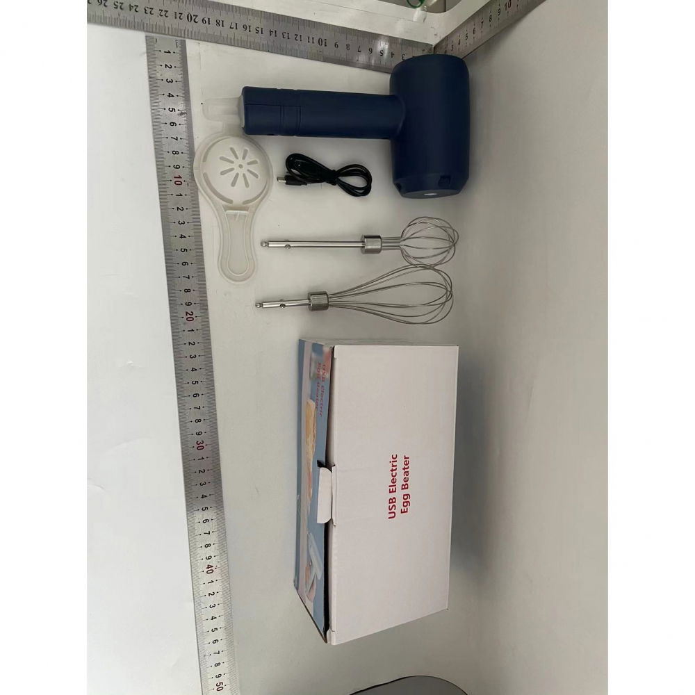 Mixer electric fara fir, pentru uz casnic, pentru oua smantana frisca, maner plastic, usor de utilizat si depozitat, 3 accesorii, albastru inchis [6]