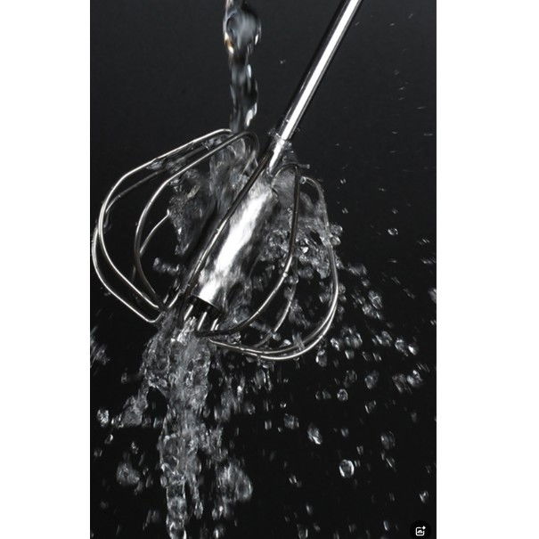 Mixer manual, pentru oua smantana frisca aluat, maner otel inoxidabil, usor de utilizat si depozitat, 27 x 7 cm, argintiu [3]