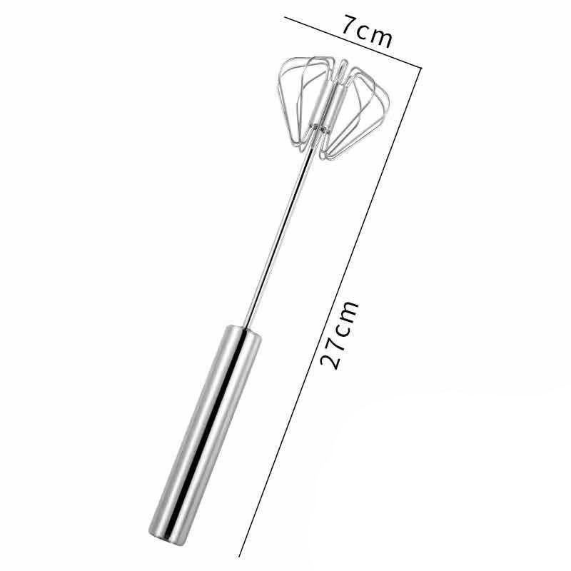 Mixer manual, pentru oua smantana frisca aluat, maner otel inoxidabil, usor de utilizat si depozitat, 27 x 7 cm, argintiu [4]