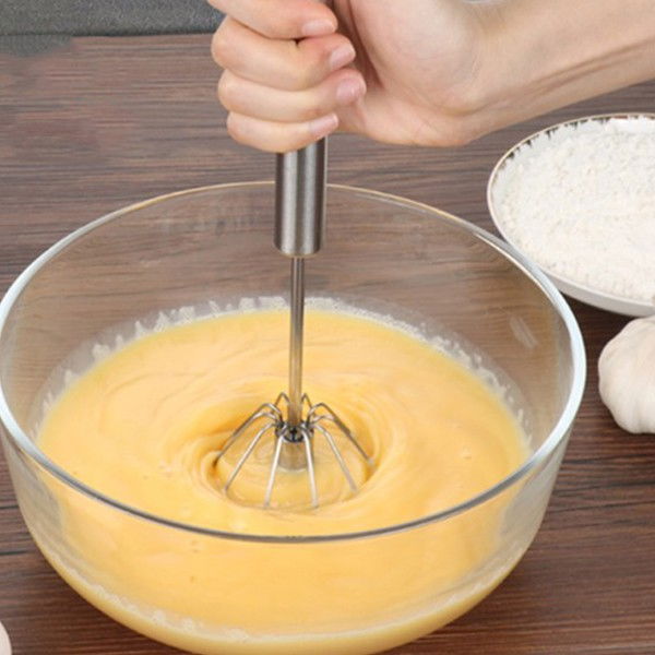 Mixer manual, pentru oua smantana frisca aluat, maner otel inoxidabil, usor de utilizat si depozitat, 29 x 7 cm, argintiu [5]