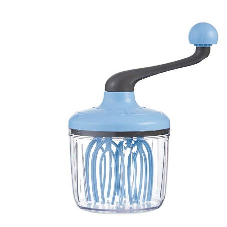 Mixer manual, pentru oua smantana frisca aluat, maner plastic, usor de utilizat si depozitat, bol transparent, 24.5 x 11.5 cm albastru [1]