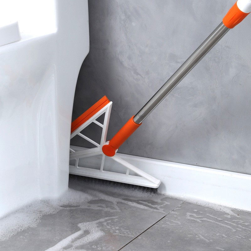 Mop multifunctional, portocaliu, cu racleta din silicon, maner telescopic, curatarea eficienta a tuturor suprafetelor [4]