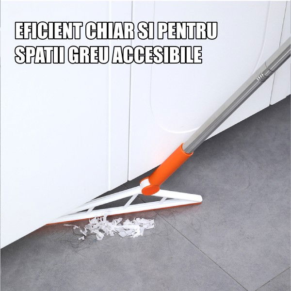 Mop multifunctional, portocaliu, cu racleta din silicon, maner telescopic, curatarea eficienta a tuturor suprafetelor [7]