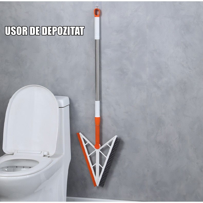 Mop multifunctional, portocaliu, cu racleta din silicon, maner telescopic, curatarea eficienta a tuturor suprafetelor [8]