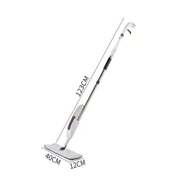 Mop plat, cu pulverizator, pentru uz casnic, plastic, rezerva de mop din microfibra, 125x40 cm, alb/mov [6]