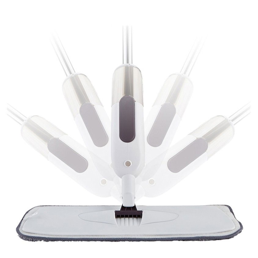 Mop plat, cu pulverizator, pentru uz casnic, plastic, rezerva de mop din microfibra, 125x40 cm, alb/mov [5]