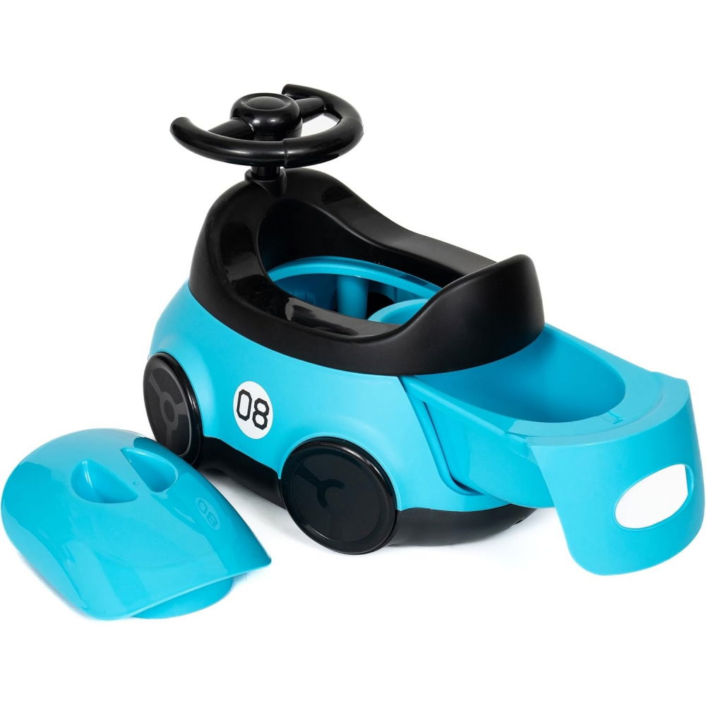 Olita pentru copii, +1an, portabila, design masinuta cu capac, model prietenos, non-toxic, compartiment detasabil, usor de curatat, albastru [5]