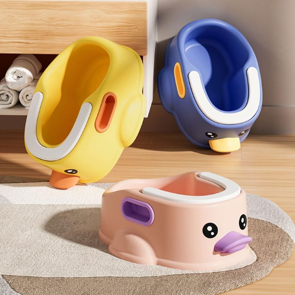 Olita pentru copii, +1an, portabila, design ratusca, model prietenos, non-toxic, compartiment detasabil, cu maner, usor de curatat, albastru [2]