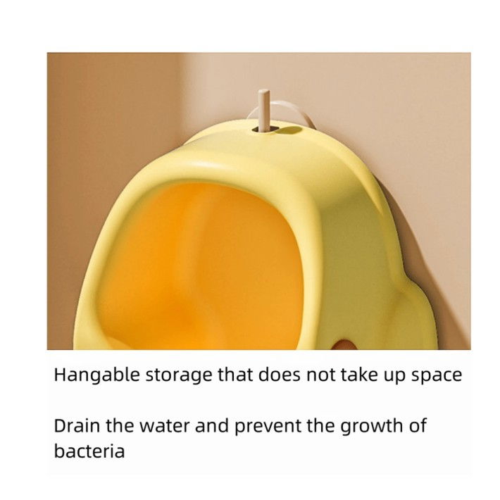 Olita pentru copii, +1an, portabila, design ratusca, model prietenos, non-toxic, compartiment detasabil, cu maner, usor de curatat, galben [10]