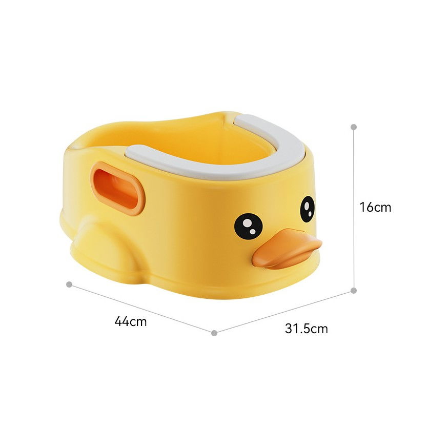 Olita pentru copii, +1an, portabila, design ratusca, model prietenos, non-toxic, compartiment detasabil, cu maner, usor de curatat, galben [9]