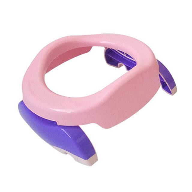 Olita portabila 2 in 1, olita + capac de toaleta, din plastic, diametru 21 cm, roz [5]