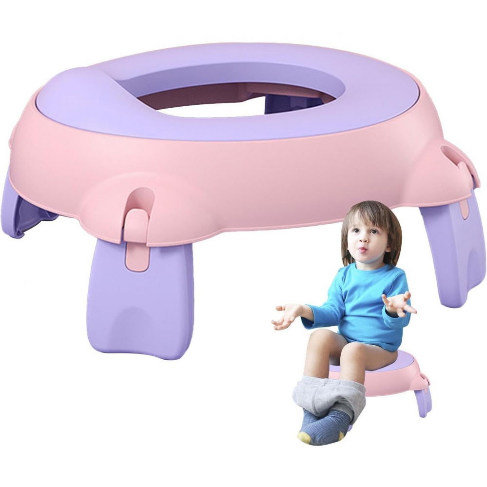 Olita portabila, pentru calatorii, confectionata din spuma pu, 1-6 ani, 34x32x17 cm, roz/mov [5]