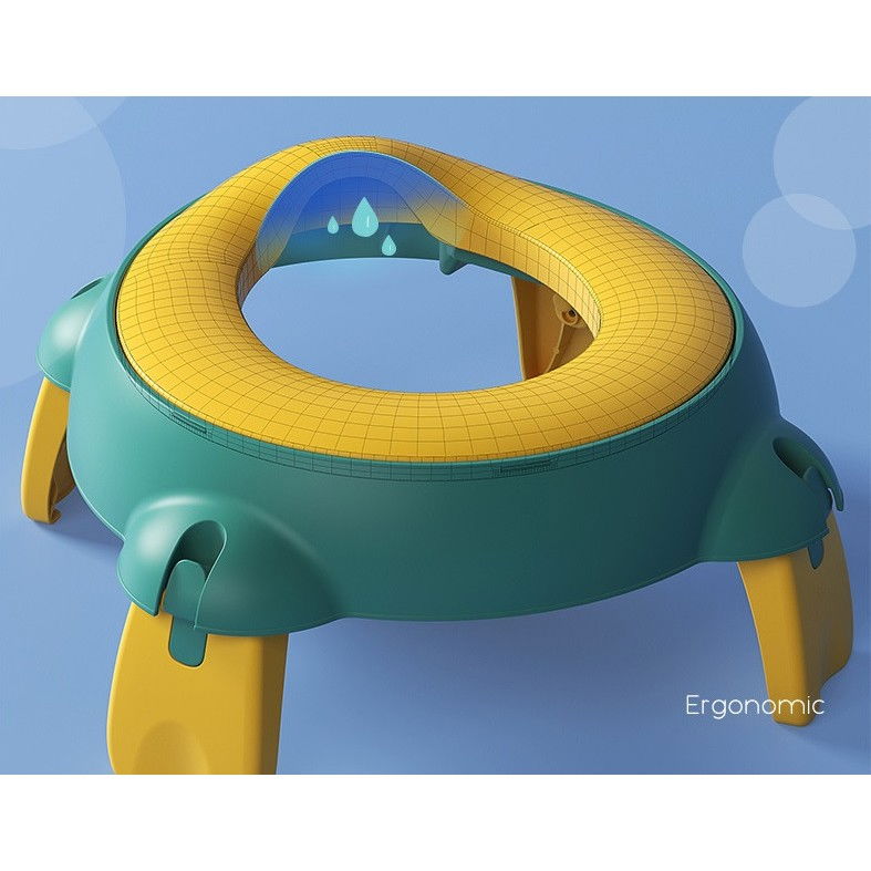 Olita portabila, pentru calatorii, confectionata din spuma pu, 1-6 ani, 34x32x17 cm, verde/galben [5]