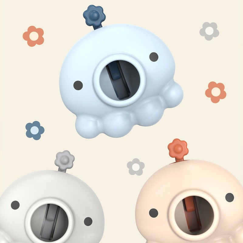 Opritor de ușă animat, din silicon, cu prindere de podea, anti-coliziune, 5.5 x 5.5 x 5.5cm, portocaliu [4]