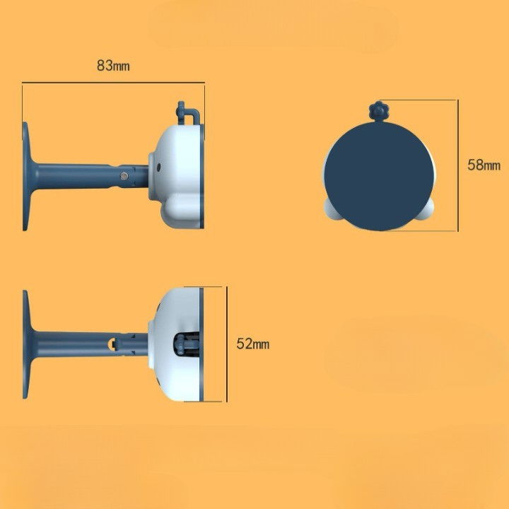Opritor de usa, din silicon, cu prindere de podea, anti-coliziune, 5.5 x 5.5 x 5.5cm, albastru [3]