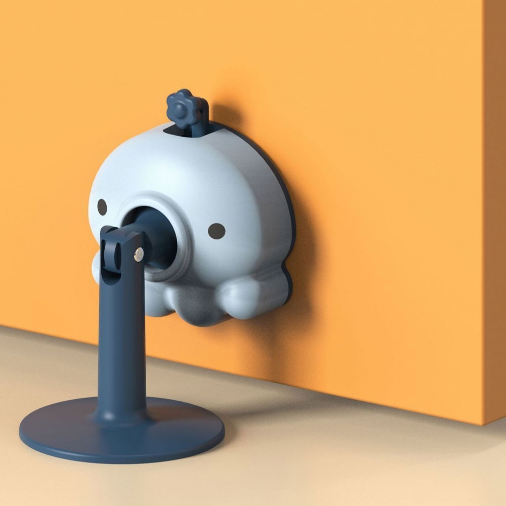 Opritor de usa, din silicon, cu prindere de podea, anti-coliziune, 5.5 x 5.5 x 5.5cm, albastru [5]