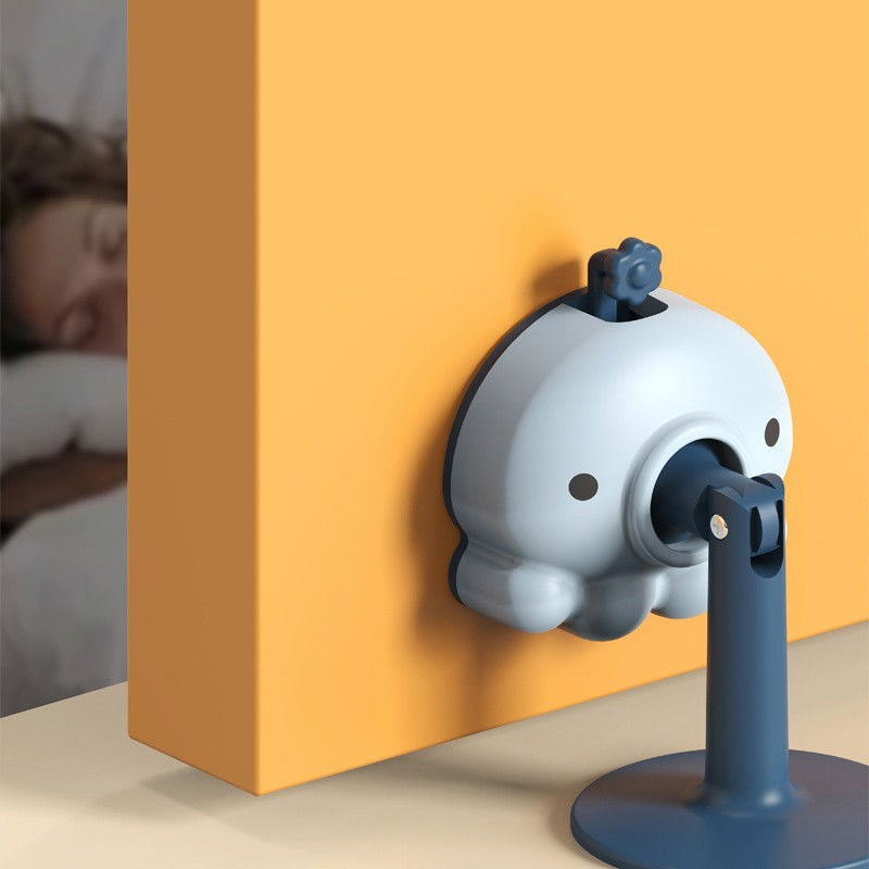 Opritor de usa, din silicon, cu prindere de podea, anti-coliziune, 5.5 x 5.5 x 5.5cm, albastru [9]