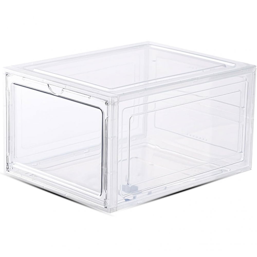 Organizator de pantofi, din pp+abs, usa frontala magnetica, rezistenta la praf, anti-oxidare, utilizare multipla, 36 x 28 x 21 cm, transparent [2]
