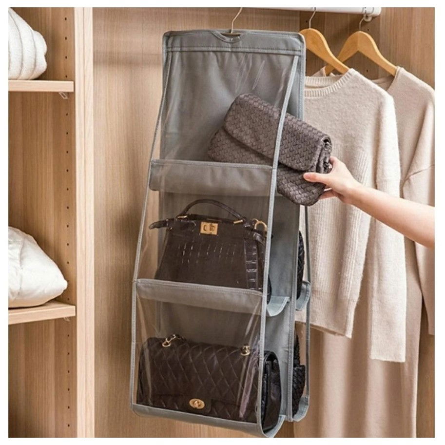 Organizator genti 6 compartimente  suspendabil, 85 x 36 cm, gri [1]