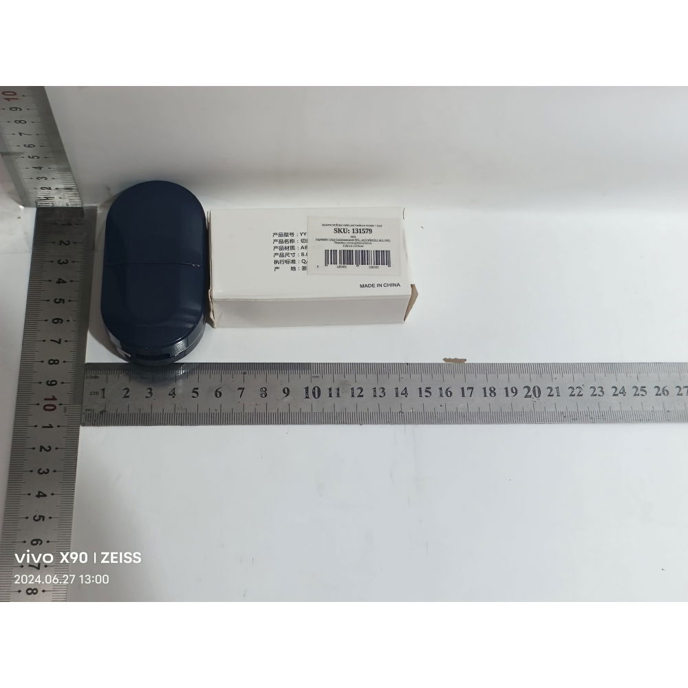 Organizator medicamente, dispozitiv taiere/sfaramare pastile, ideala pentru calatorii, portabila, perie pentru curatare, compartiment depozitare, 8.5x4.5x2.5 cm, albastru [2]