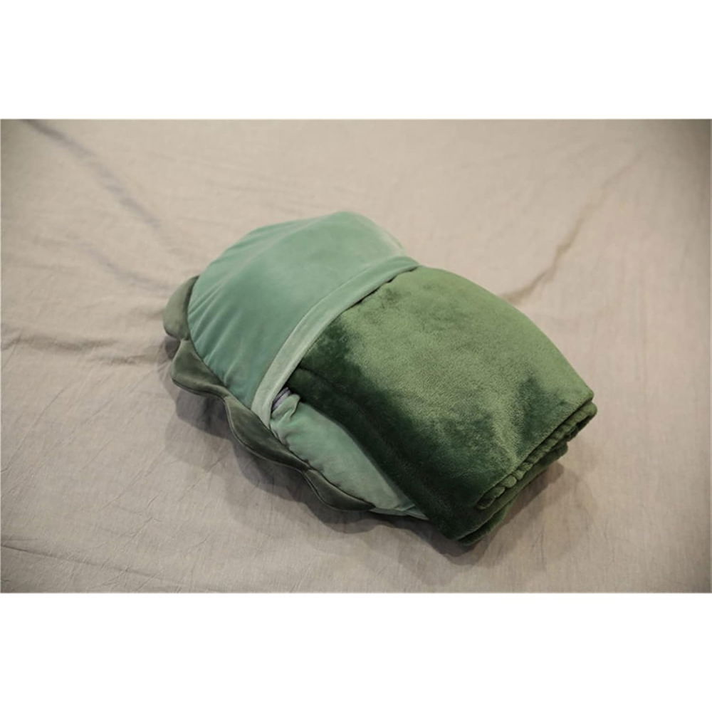 Patura 2in1 pentru pat sau canapea, model jucarie dinozaur cu spatiu de depozitare patura, microfibra, 1x1.7 m, verde [6]