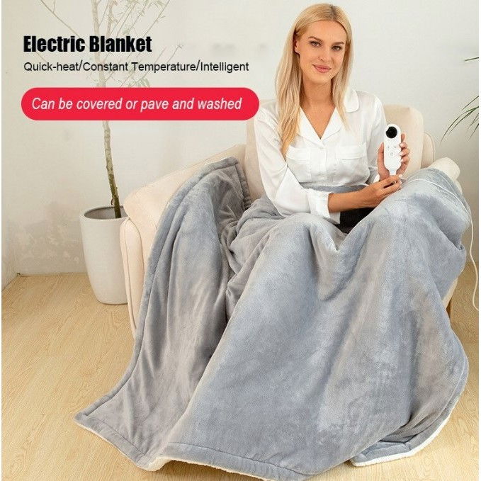 Patura cu incalzire electrica, 135 w, 180x130 cm, 6 trepte de incalzire, flanel, gri [8]