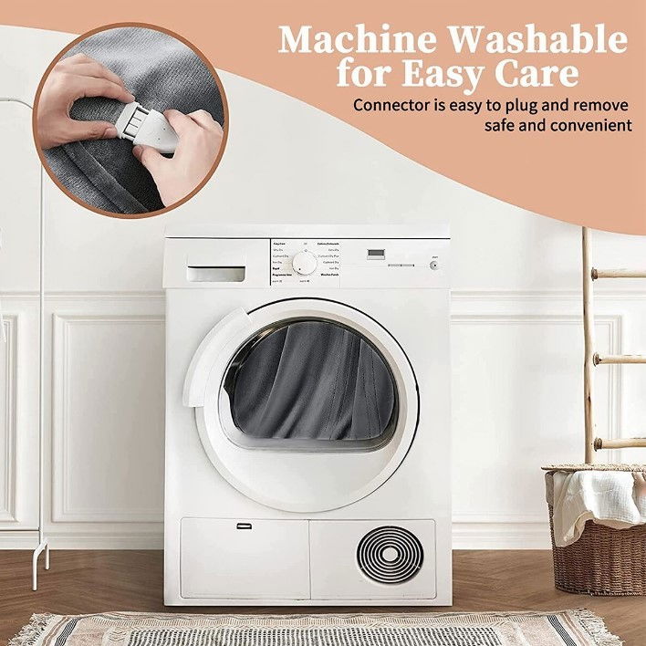 Patura cu incalzire electrica, 135 w, 180x130 cm, 6 trepte de incalzire, flanel, gri [4]