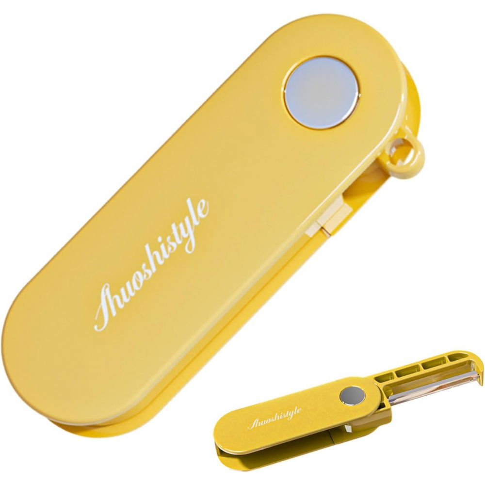 Peeler pentru legume si fructe, 3.6 x 9.1 cm, multifunctional, curatator pliabil, din abs si otel inoxidabil, galben [6]